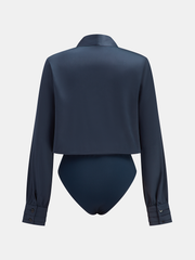 Satin V-neck Bodysuit