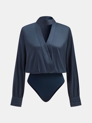 Satin V-neck Bodysuit