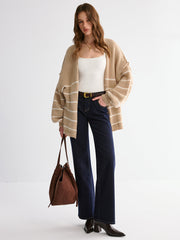 Brushed Striped Cardigan