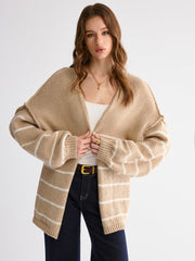 Brushed Striped Cardigan