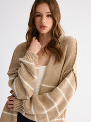 Brushed Striped Cardigan