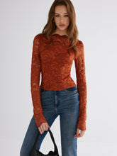 Flower Embroidered Cropped Lace Top