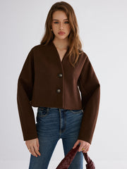 Wool-Blend Cropped Jacket