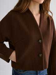 Wool-Blend Cropped Jacket