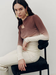 Ombre Cut-Out Knit Top