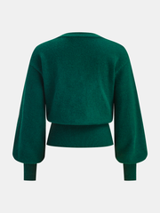 Metal Detail V-Neck Cardigan