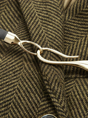 Belted Herringbone Double-Breasted Blazer