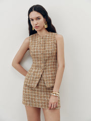 Tweed Sleeveless Vest
