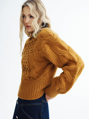 Cable-Knit Turtleneck Sweater