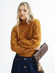 Cable-Knit Turtleneck Sweater