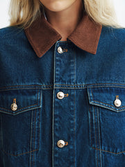 Corduroy Collar Denim Jacket