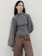 Wool-Blend Mock Neck Two-Piece Sweater Set