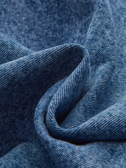 Curved Sleeve Denim Collared Jacket