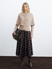 Layered Cape-Style Cardigan