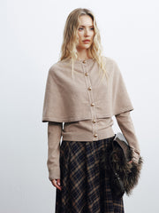 Layered Cape-Style Cardigan