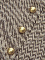 Snap Button Plaid Pleated Mini Dress