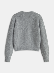 Metal Button Wool-Blend Sweater