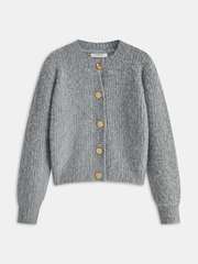 Metal Button Wool-Blend Sweater