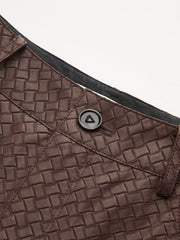 Faux Leather Woven-Patterned Pants