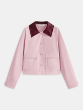 PU Collar Cropped Jacket