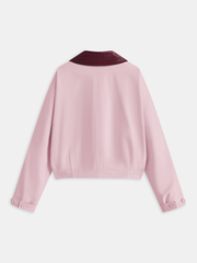 PU Collar Cropped Jacket