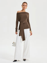 Wide Neck Tie Front Top