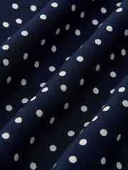 Polka Dot Lace Trim V-Neck Maxi Dress