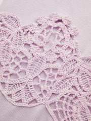 Crochet Lace Panel Rib-Knit Maxi Dress