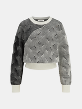 Crew Neck Wave-Knit Sweater