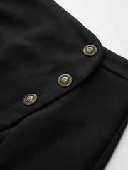 Vintage Button Asymmetric Mini Skirt