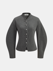 Curved Sleeve Tweed Jacket