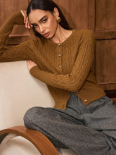 Button-Front Cable-Knit Cardigan