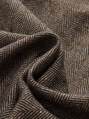 Mid-Waist Herringbone Curved-Leg Pants