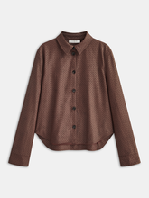 Faux Leather Woven-Patterned Shirt