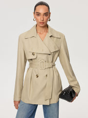 Double-Breasted Belted Trench Coat