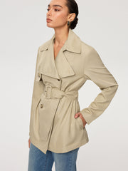 Double-Breasted Belted Trench Coat