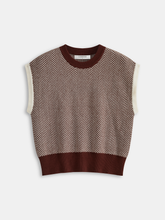 Herringbone Pattern Sleeveless Knit Vest