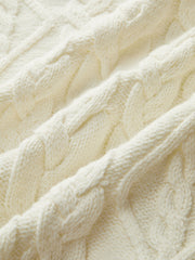 Contrast Stitch Cable Knit Sweater