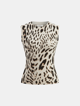 Wool-Blend Leopard Print Knit Vest
