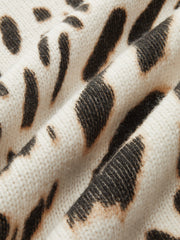 Wool-Blend Leopard Print Knit Vest