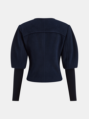 Leg-Of-Mutton Sleeve Tweed Jacket