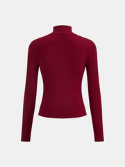 Faux Leather Corset Paneled Mock Neck Top