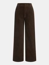 Mid-Waist Corduroy Straight-Leg Pants
