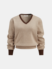 Contrast Trim Knit Top and Midi Skirt Set