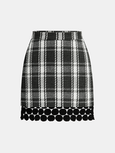 Checked Plaid Circle Linked Mini Skirt