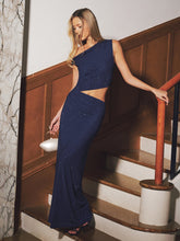 Rhinestone Embellished Cut-Out Maxi Dress