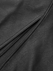 Asymmetric Faux Leather Midi Skirt