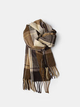 Plaid Fringed Winter Scarf
