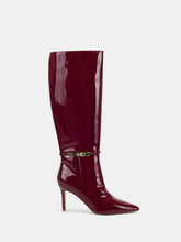 PU Patent Leather Knee-High Stiletto Boots
