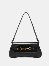 Horsebit PU Leather Shoulder Bag